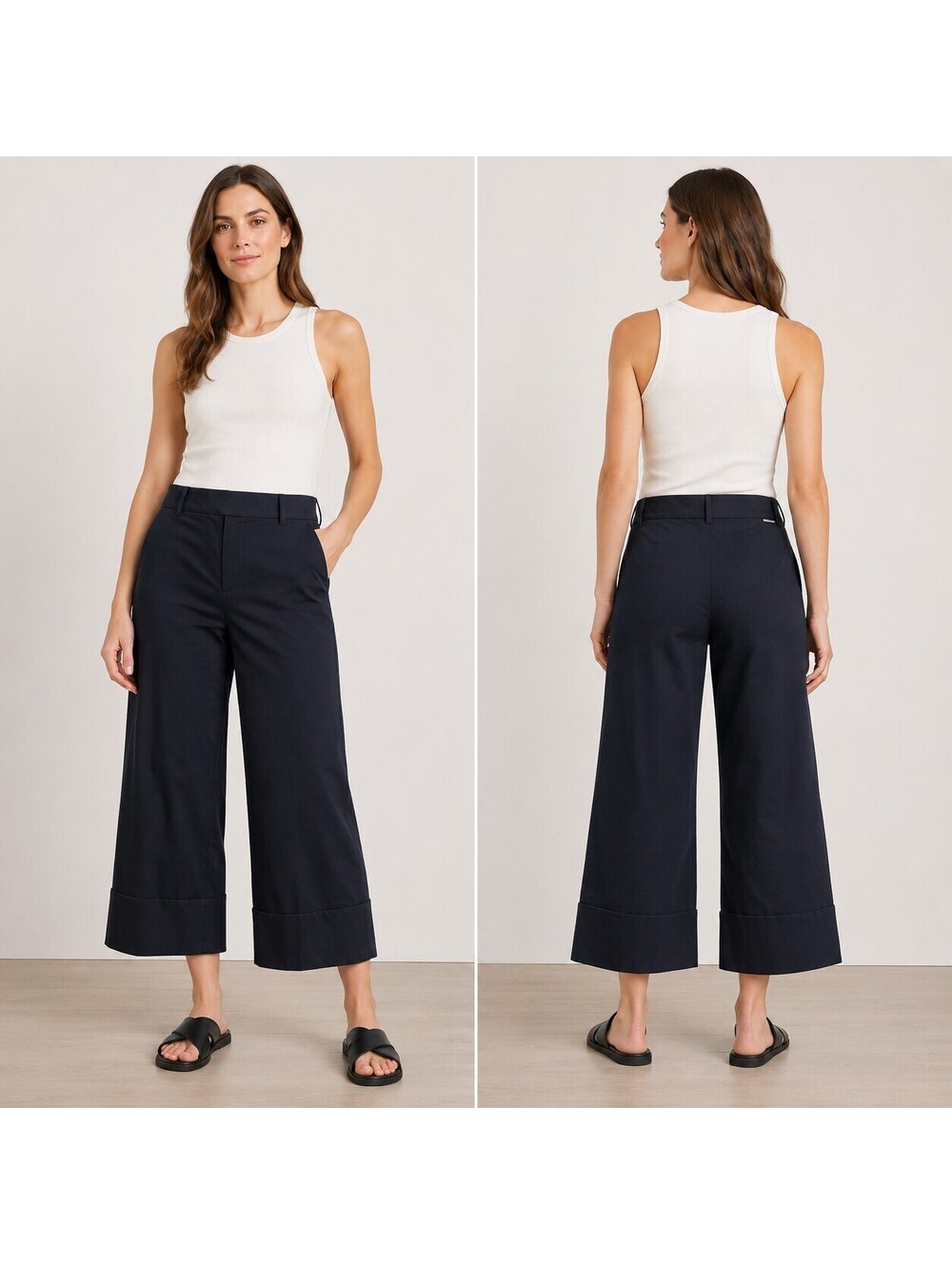 NWT I Love Tyler Madison Wide-Leg Cuffed Cropped Pants - XL/L